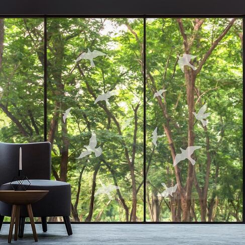 12 Pcs Anti-Collision Window Bird Stickers Decals Anti-Collision Window Stickers for Birds,Glass Door Protect and Prevent Bird Strikes (Clear) in Saudi Arabia