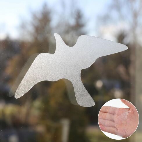 12 Pcs Anti-Collision Window Bird Stickers Decals Anti-Collision Window Stickers for Birds,Glass Door Protect and Prevent Bird Strikes (Clear) in Saudi Arabia
