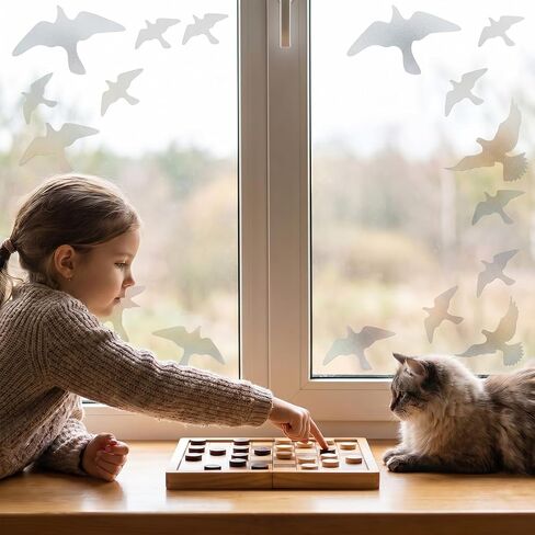 12 Pcs Anti-Collision Window Bird Stickers Decals Anti-Collision Window Stickers for Birds,Glass Door Protect and Prevent Bird Strikes (Clear) in Saudi Arabia