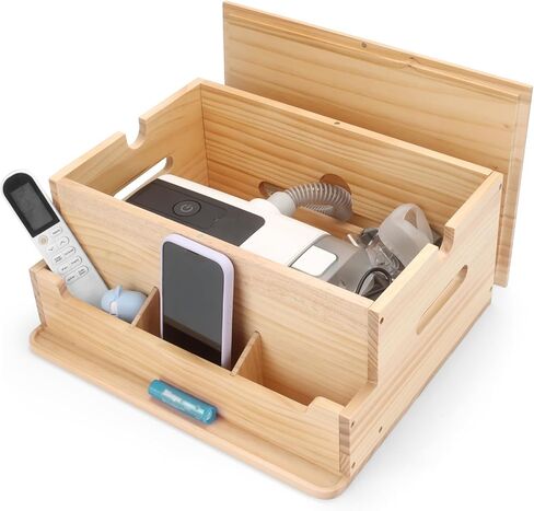 Wood CPAP Storage Box for Nightstand, Bedside CPAP Stand to Hide and Organize Your Machine, Travel CPAP Supplies Organizer for ResMed AirSense 11/10, Hose & Cable Management in Saudi Arabia