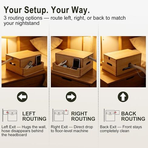 Wood CPAP Storage Box for Nightstand, Bedside CPAP Stand to Hide and Organize Your Machine, Travel CPAP Supplies Organizer for ResMed AirSense 11/10, Hose & Cable Management in Saudi Arabia