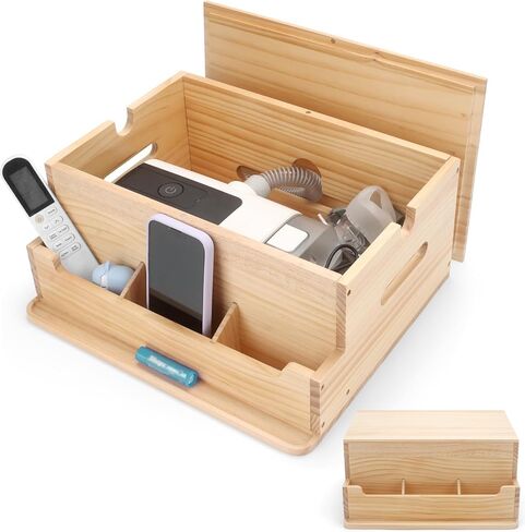 Wood CPAP Storage Box for Nightstand, Bedside CPAP Stand to Hide and Organize Your Machine, Travel CPAP Supplies Organizer for ResMed AirSense 11/10, Hose & Cable Management in Saudi Arabia