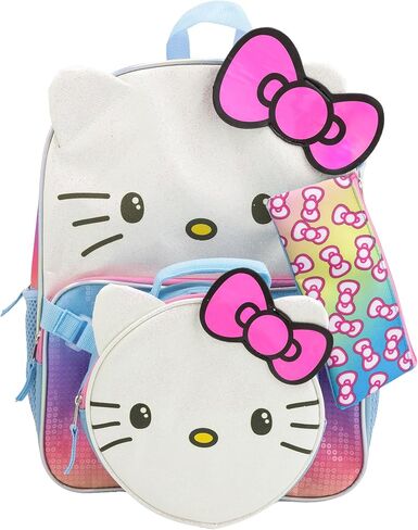 Sanrio Hello Kitty Backpack 3 Piece Set for Girls | 16" Bookbag, Insulated Lunch Box & Pencil Case | Pink Hello Kitty School Supplies, Kids, Toddlers, Teens | Cute Travel Daypack, Ages 3+ in Kuwait