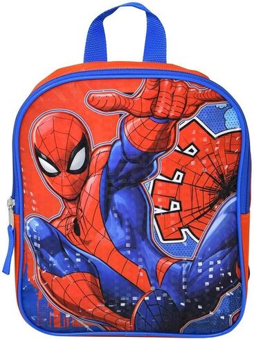 Fast Forward Spiderman 10 Inch Small Mini Backpack for Boys, Lightweight Toddler Backpack for School, Travel & Preschool, Red Blue Superhero Bag in Kuwait