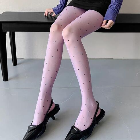 Benefeet Sox Womens Sheer Tights High Waist Sexy Lace Pantyhose Polka Dot Pattern Transparent Stockings in Kuwait