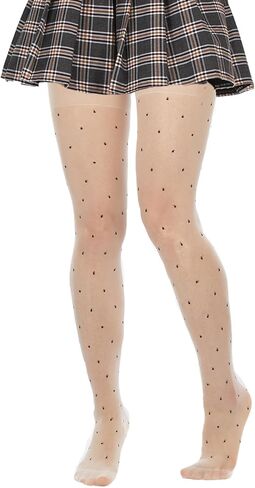Benefeet Sox Womens Sheer Tights High Waist Sexy Lace Pantyhose Polka Dot Pattern Transparent Stockings in Kuwait
