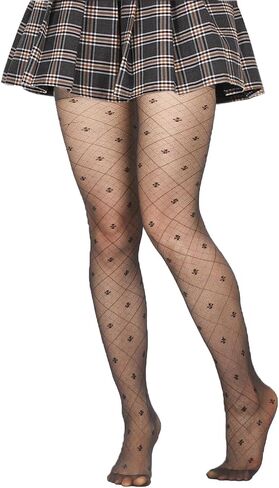 Benefeet Sox Womens Sheer Tights High Waist Sexy Lace Pantyhose Polka Dot Pattern Transparent Stockings in Kuwait