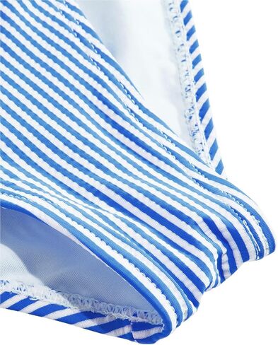 Women's Striped Bandeau Tankini Swimsuits Side Drawstring Two Piece Swimsuit Thong Bathing Suit in Saudi Arabia