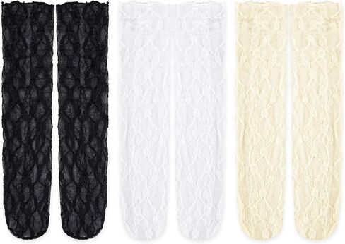 Violet Mist Women's Lace Ankle Socks Sheer Mesh Slouch for Women Girls Cute Tulle Loose Transparent Dress Socks Decorated in Kuwait