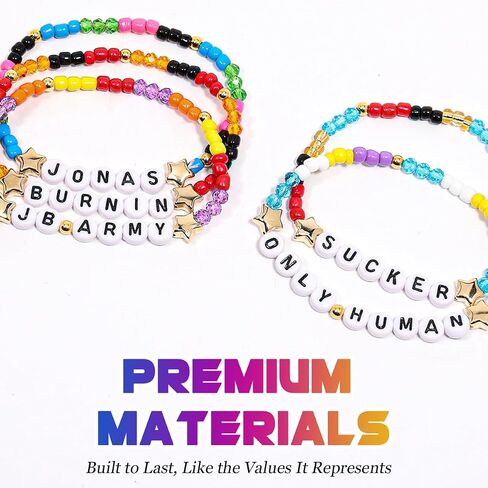 AICase for jonas Merch Brothers Gifts Inspired Bracelets 5 Pcs Stackable Stretch Beaded Friendship Bracelets Concert Outfit Vinyl Poster Sticker Merchandise Gifts for Fans Women Birthday Christmas in Kuwait