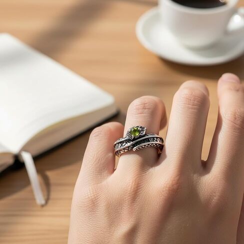 Mystic Coiled Serpent Ring, 925 Sterling Silver, Red Ruby-like Gem, Viking-inspired Snake Jewelry for Women and Men in Kuwait