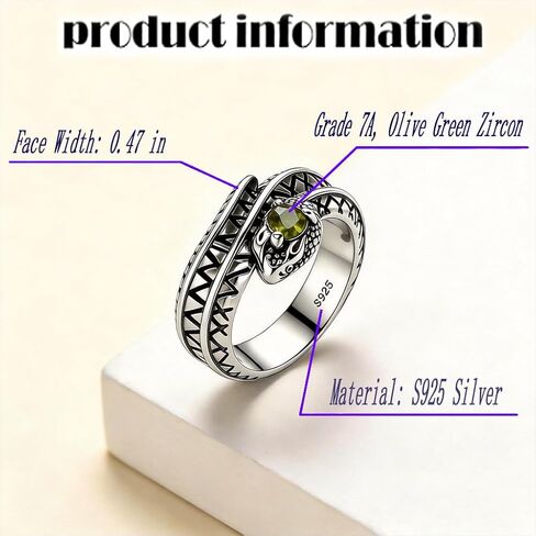 Mystic Coiled Serpent Ring, 925 Sterling Silver, Red Ruby-like Gem, Viking-inspired Snake Jewelry for Women and Men in Kuwait