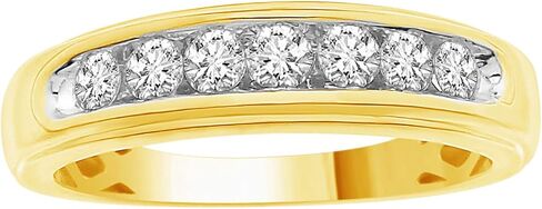 Eternal Bliss 1/2 cttw Round Natural Diamond Men's Wedding Band Ring in Solid 10K Gold in Saudi Arabia