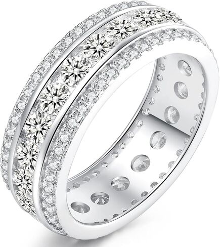 S925 Mens Wedding Rings AAAAA Cubic Zirconia Wedding Band Engagement Rings for Him Size 8-12 in Saudi Arabia