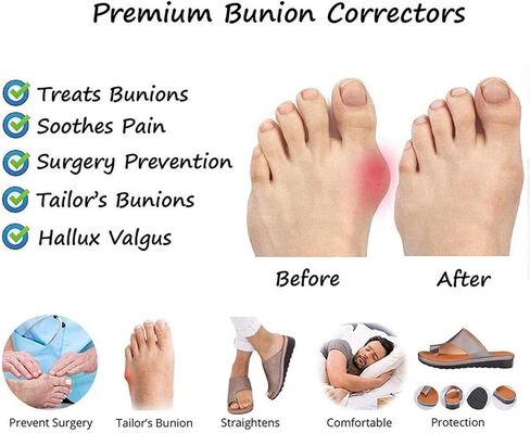 Comfy Split Toe Walking Sandals Bunion Corrector for Women Big Toe, Summer Outdoor Sandals for Women Bunion Relief in Kuwait