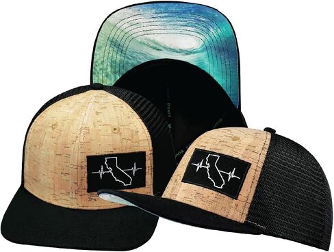 California Hat - Baseball Hat Fit - Cork - Black - Trucker Mesh in Saudi Arabia