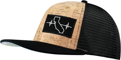 California Hat - Baseball Hat Fit - Cork - Black - Trucker Mesh in Saudi Arabia
