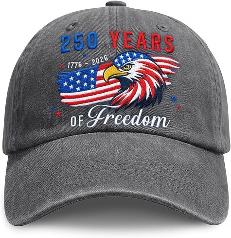 United States 250th Anniversary Hat - Adjustable Embroidered Eagles Hats for Men Women, 250 Anniversary USA Retro Washed Baseball Cap, 4th of July, Fathers Day, Patriotic for Dad, Grandpa, Husband in Kuwait