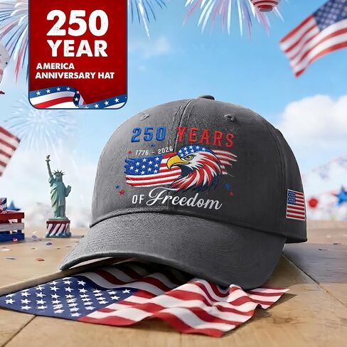 United States 250th Anniversary Hat - Adjustable Embroidered Eagles Hats for Men Women, 250 Anniversary USA Retro Washed Baseball Cap, 4th of July, Fathers Day, Patriotic for Dad, Grandpa, Husband in Kuwait