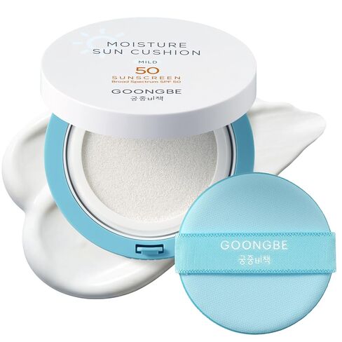 Moisture Sun Cushion Mild SPF 50 - Korean Moisturizing & Soothing Zinc Oxide Mineral Sunscreen - Travel Friendly Sun Cushion for Babies & Kids - Vegan, Reef-Safe, Allergen-Free, 0.81oz. in Kuwait