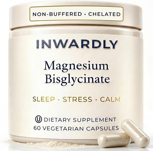 Magnesium Bisglycinate 500mg - TRAACS High Absorption Chelated Pure Magnesium Glycinate Supplement - Sleep & Calm Support - Non-Buffered, 1-Capsule Serving, 60 Vegan Capsules in Kuwait