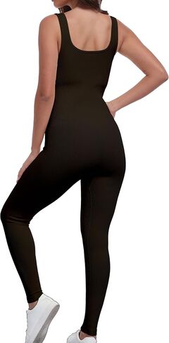 BDITANLE Maternity Workout Leggings Pregnancy Yoga Ribbed One Piece Seamless Tank Top Leggings Romper in Saudi Arabia