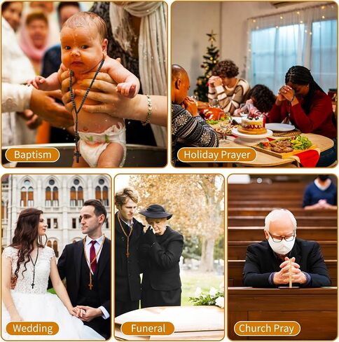 100 Set Wooden Rosaries Bulk Wood Catholic Rosary Beads for Men Women with Jesus Holy Cross First Communion Rosary with Organza Bags Religious Baptism Funeral Favors Confirmation Present in Saudi Arabia
