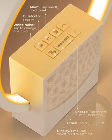 Sunrise Alarm Clock with White Noise Machine, 10 Soothing Sounds, Wake Up Light with Sleep Timer, 4-Level Touch Night Light, USB Port, Digital Alarm Clocks for Bedroom Heavy Sleepers Adults in Kuwait