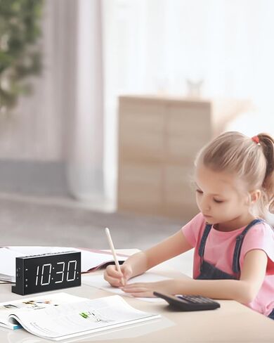 Roxicosly Alarm Clock for Heavy Sleepers with Bed Shaker, Dual Alarm Clock with USB Charger, 7.5" Large LED Display, Adjustable Brightness, Snooze, 12/24H & Battery Backup for Hard of Hearing/Deaf in Saudi Arabia