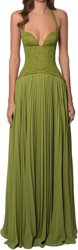 Qikaka Women's Sleeveless O Neck Bodycon Pleated Ruched Ruffles Sexy Nightclub Party Long Dress in Saudi Arabia