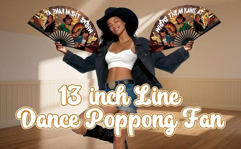 Western Cowgirl Hand Fan for Line Dancing, Where Them Fans at Clack Fan, Boots On The Ground Hand Fans, Hand Fans for Women Foldable, Large Giant Festival Folding Fans (26IN) in Saudi Arabia