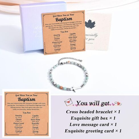 Christian Cross Bracelet for Girls Women, Easter Basket Stuffers, First Communion Confirmation Baptism Christmas Birthday Gifts for Teen Girls Women in Kuwait