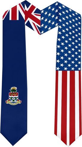 2026 The Cayman Islands Flag and USA Flag Graduation Stole Graduation Sash for International Student (Baccalaureate Gown and Hat Not Included) in Saudi Arabia