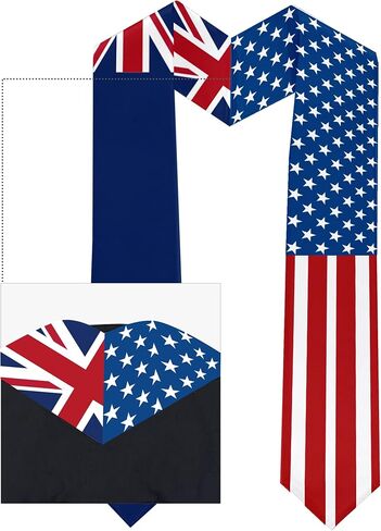 2026 The Cayman Islands Flag and USA Flag Graduation Stole Graduation Sash for International Student (Baccalaureate Gown and Hat Not Included) in Saudi Arabia