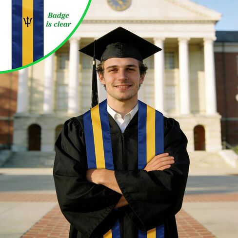 Barbados Graduation Sash Stole International Study Abroad Unisex Barbados Flag Graduation Scarf in Kuwait
