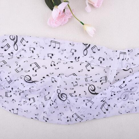 Musical Chiffon Scarf Long Neck Scarf for Women Music Note Neckerchief Thin Scarf Musical Gifts for Music Lovers in Kuwait
