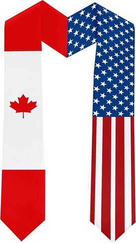 2026 Canada Flag and USA Flag Graduation Stole Graduation Sash Class of 2026 Graduation Scarf for International Student (Baccalaureate Gown and Hat Not Included) in Saudi Arabia