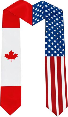 2026 Canada Flag and USA Flag Graduation Stole Graduation Sash Class of 2026 Graduation Scarf for International Student (Baccalaureate Gown and Hat Not Included) in Saudi Arabia