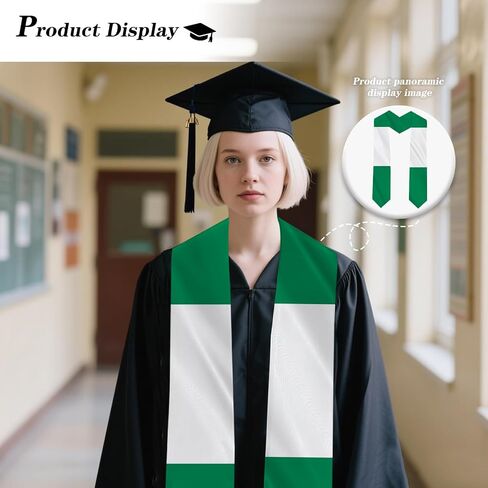 Nigeria Country Flag Graduation Stole Sash Double-Layer Ceremonial Scarf in Saudi Arabia