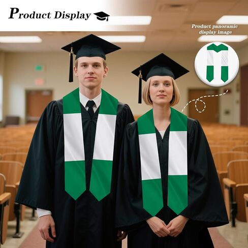 Nigeria Country Flag Graduation Stole Sash Double-Layer Ceremonial Scarf in Saudi Arabia