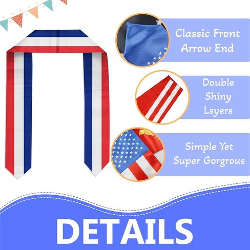 Flag Graduation Stole Sash, Flag Graduation Shawl Sash Stole Wraps Scarf For International Study Pride Women Men (France) in Saudi Arabia