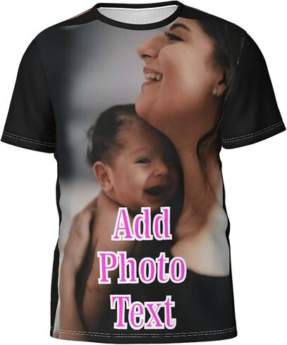 Custom T Shirts, 3D Customized T Shirts with Photo&Text, Design Your Personalized Shirt for Men, Women, Kids Multicolor in Saudi Arabia