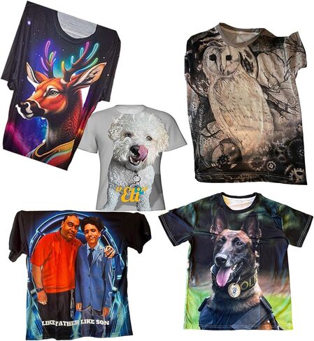 Custom T Shirts, 3D Customized T Shirts with Photo&Text, Design Your Personalized Shirt for Men, Women, Kids Multicolor in Saudi Arabia