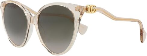 Gucci Cat Eye Bio Acetate Sunglasses for Women, Luxury Designer Eyewear with Crystal Frame and Gradient Gray Lenses in Kuwait