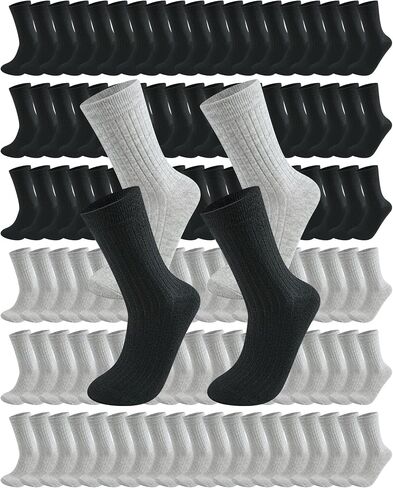 Cutecrop 300 Pairs Socks Bulk for Men Moisture Wicking Casual Sports Crew Socks for Homeless Unisex Adult Men Women in Kuwait