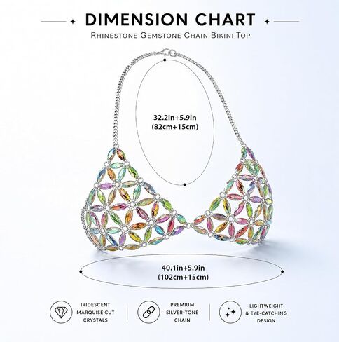 1 Pack Body Chain, Reusable Colorful Acrylic Bikini Top for Women, Rave Festival Party Outfit, Beach Party Wear, Club and Dance Fashion in Saudi Arabia