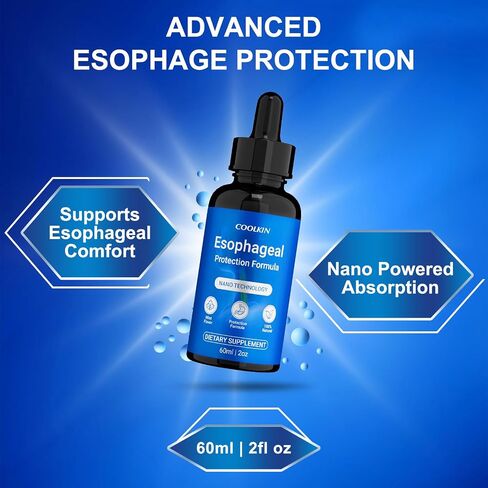Nano Esophageal Relief Drops - Containing Slippery Elm Bark, Zinc, L-Carnosine, L-Glutamine & Aloe Extract - Non-GMO, Dairy-Free - Soothes Digestive Discomfort, Supports Healthy Throat & Stomach in Saudi Arabia