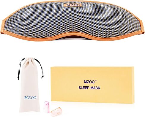 MZOO Pro Breathable Sleep Mask - Complete Blackout Sleeping Eye Mask for Side Sleeper Women Men, 3D Eyelash Friendly Night Blindfold, Patented Design Soft Eye Cover, Premium Gifts Light Orange in Saudi Arabia