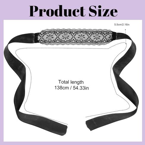 Telooco Lace Sleep Mask, Adjustable Masquerade Eye Mask, Elastic Lace Eyemask - Masquerade Accessory for Women Valentine Costume (Black) in Kuwait