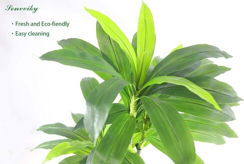 Artificial Plants Indoor - 4ft Artificial Dracaena Tree - Fake Tree Realistic Fake Indoor Plant with Zero Maintenance Leaves - Faux Plants Indoor for Home Decor, Large Artificial Plants Indoor in Saudi Arabia